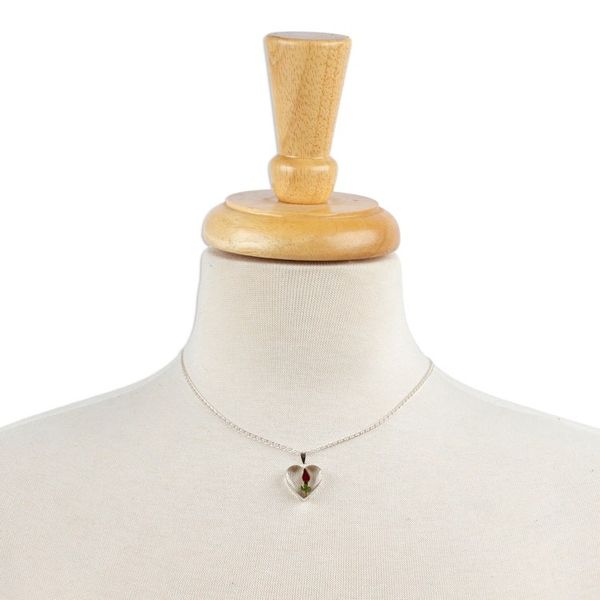 Alternate image for Heart-Shaped Natural Rose Pendant Necklace from Mexico Rose Heart