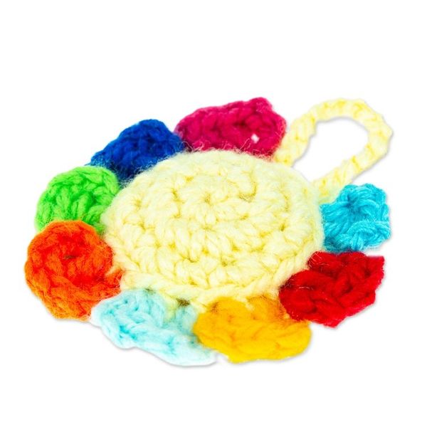 Alternate image for Flower Crocheted Charm for Handbags Handmade in Mexico Cute Flower