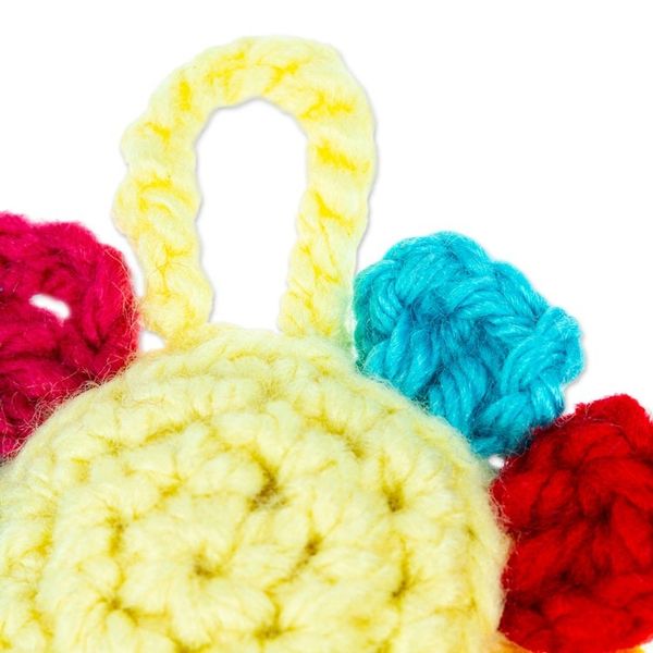 Alternate image for Flower Crocheted Charm for Handbags Handmade in Mexico Cute Flower