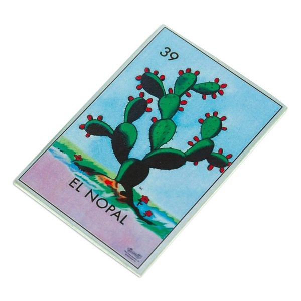 Alternate image for Mexican Wood Magnet with Prickly Pear Decoupage Red Prickly Pear