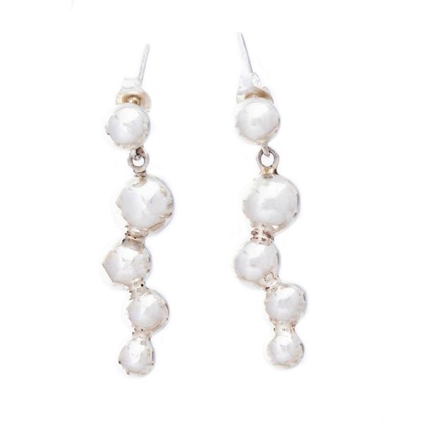 Alternate image for Modern Taxco Sterling Silver Earrings Bubble Shine