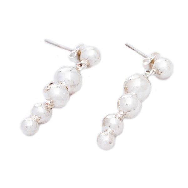 Alternate image for Modern Taxco Sterling Silver Earrings Bubble Shine