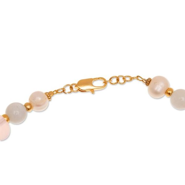 Alternate image for 24k Gold-Accented Purple and White Multi-Gemstone Necklace Lavender Illusions