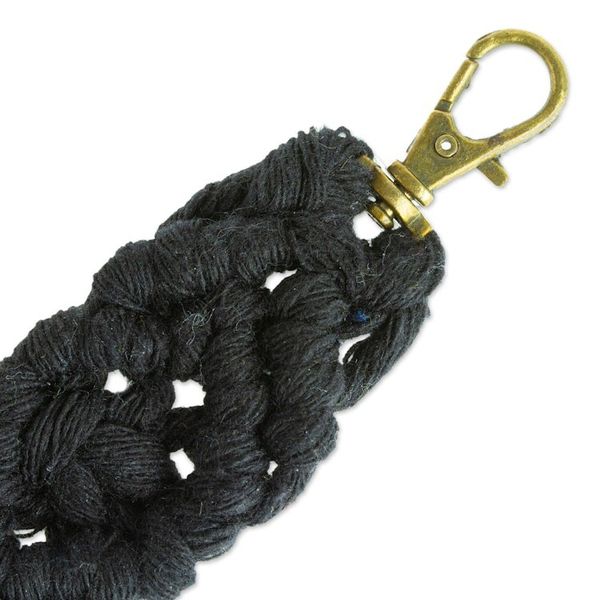 Alternate image for Mexican Recycled Cotton Macrame Keychain in Black Black Structure