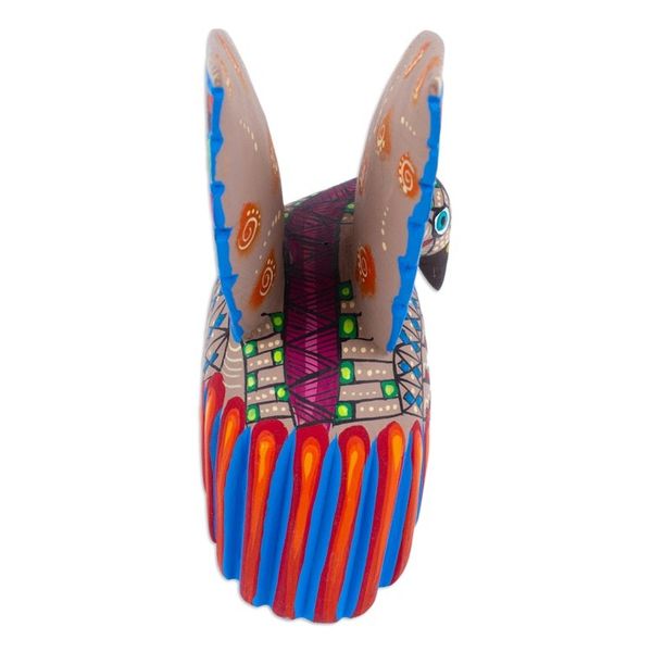 Alternate image for Colorful Hand-Painted Mexican Wood Alebrije Eagle Figurine Breathtaking Eagle