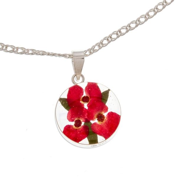 Alternate image for Round Natural Flower Pendant Necklace from Mexico Crown Luck