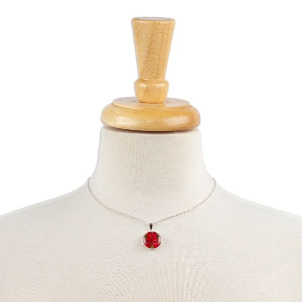 Alternate image for Round Natural Flower Pendant Necklace from Mexico Crown Luck