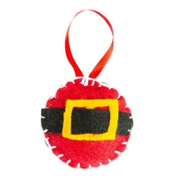 Alternate image for Mexican Christmas Ornament Handcrafted from Felt Festive Santa