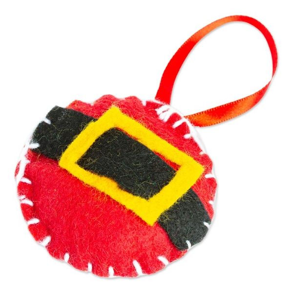 Alternate image for Mexican Christmas Ornament Handcrafted from Felt Festive Santa
