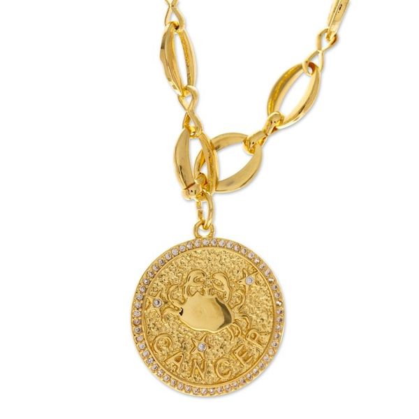 Alternate image for 24k Gold-Plated Cubic Zirconia Cancer Sign Pendant Necklace Cancer Born