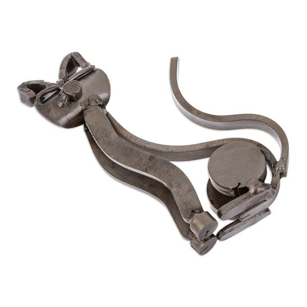 Alternate image for Eco-Friedly Cat-Themed Upcycled Metal Sculpture from Mexico Little Feline
