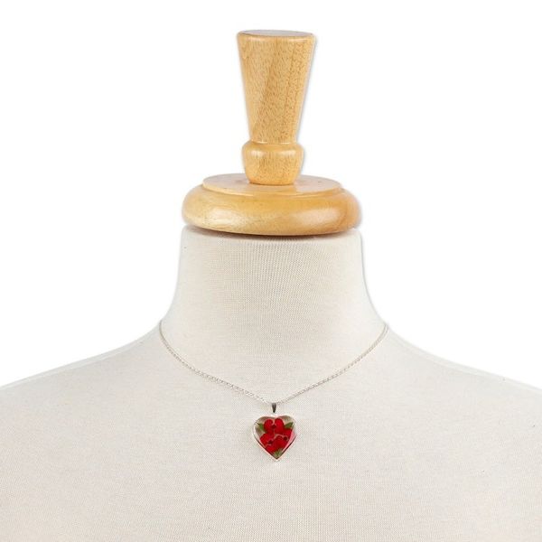 Alternate image for Heart-Shaped Natural Flower Pendant Necklace from Mexico Crown Heart