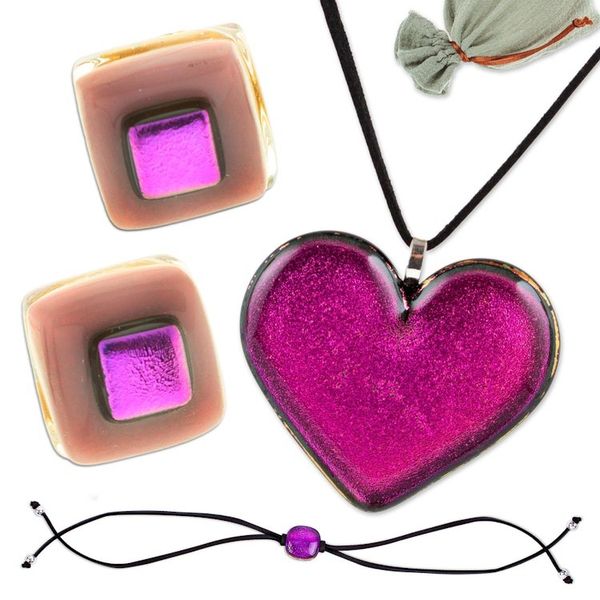 Alternate image for 18k Gold-Accented Glass Jewelry Curated Gift Set in Fuchsia Fuchsia Romance