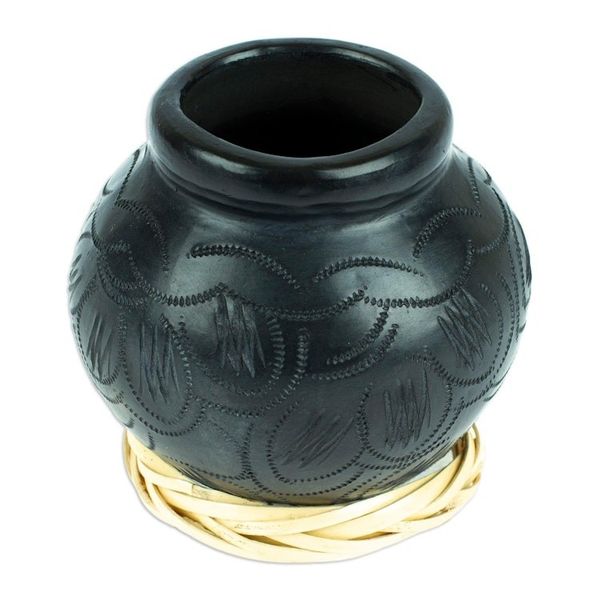 Alternate image for Barro Negro Black Ceramic Decorative Mini Vase Delightful Black