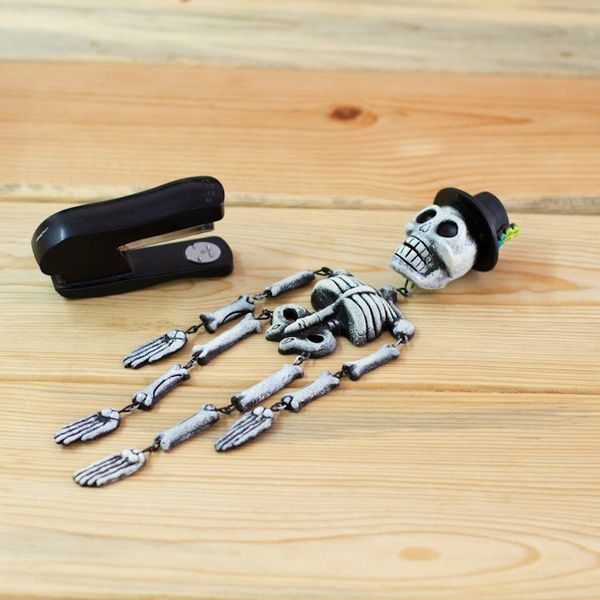 Alternate image for Hand-Painted Day of the Dead Skeleton Ceramic Wall Art Dancing Catrin