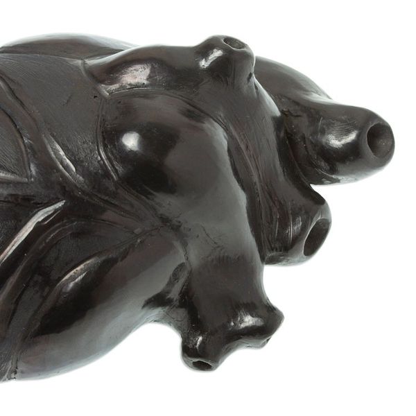Alternate image for Handmade Black Clay Sculpture Whole Heart