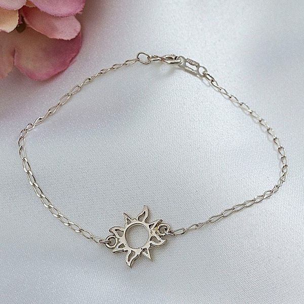 Alternate image for High-Polished Sun-Themed Sterling Silver Pendant Bracelet Immortal Sun