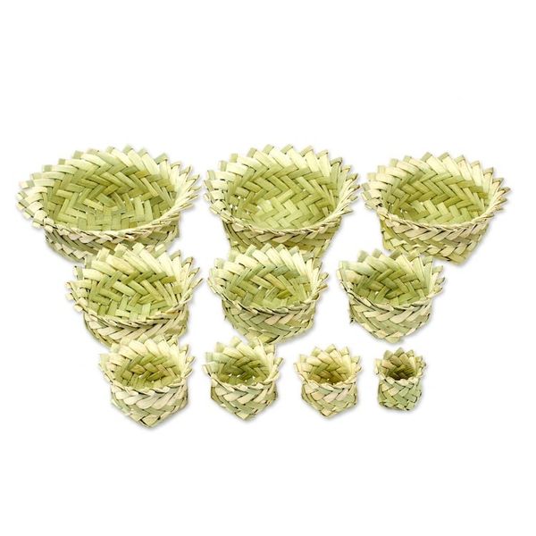 Alternate image for Set of 10 Handcrafted Star Natural Fiber Nesting Baskets Convenient Stars
