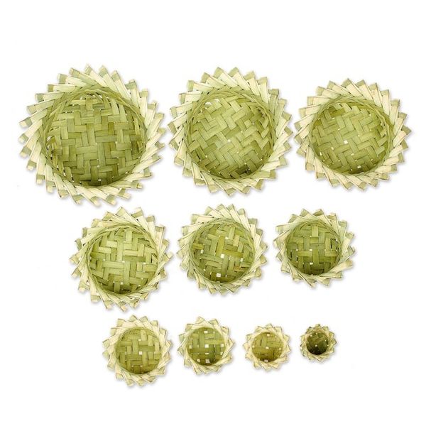 Alternate image for Set of 10 Handcrafted Star Natural Fiber Nesting Baskets Convenient Stars