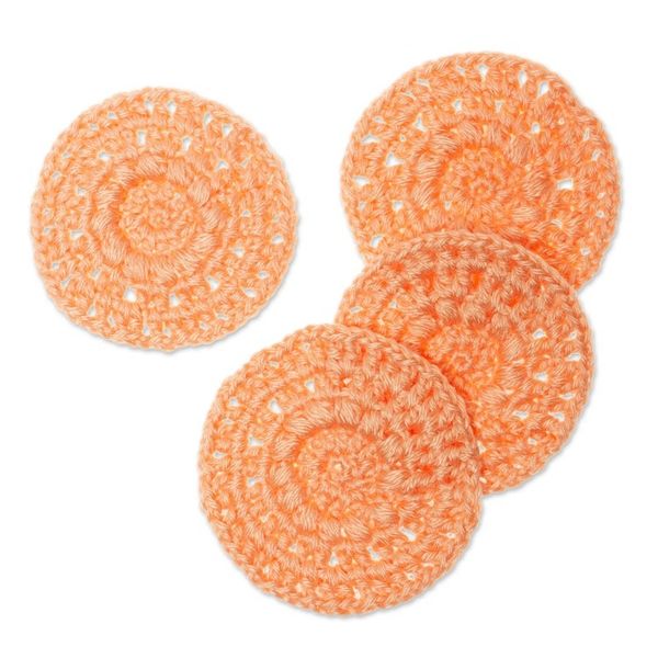 Alternate image for Set of 4 Handmade Petal Pink Crocheted Coasters Petal Pink Pinwheel