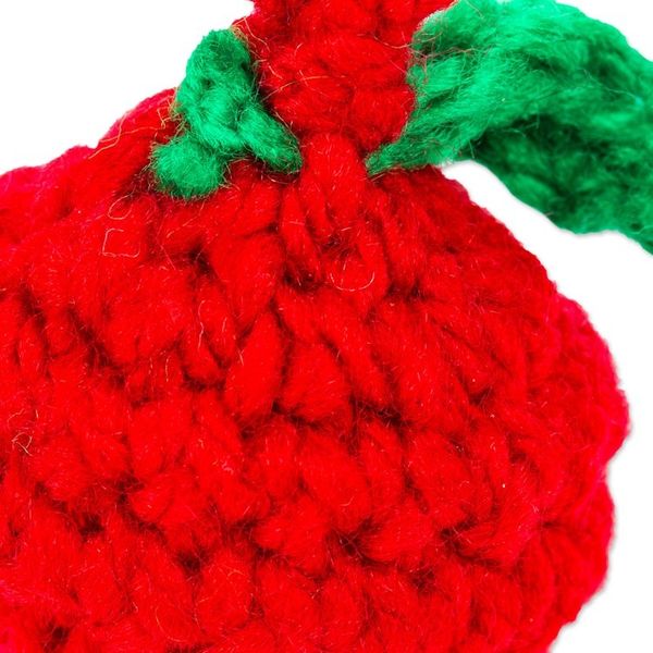 Alternate image for Cherry Crocheted Charm for Handbags Handmade in Mexico Cute Cherry