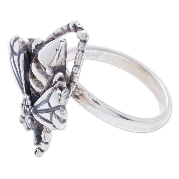 Alternate image for Sterling Silver Bee Wrap Ring Crafted in Mexico Openwork Bee
