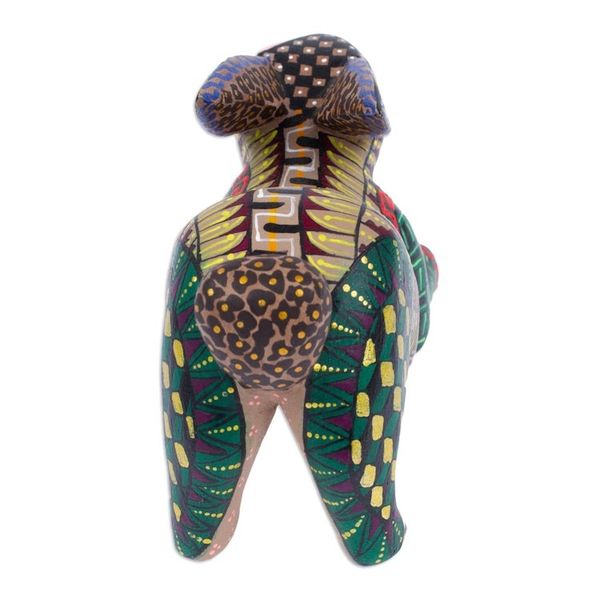 Alternate image for Hand-Painted Mexican Wood Alebrije Rabbit Figurine Adorable Rabbit
