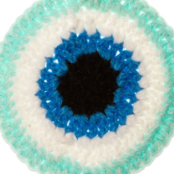 Alternate image for Handmade Evil Eye Talisman from Mexico See No Evil in Aqua