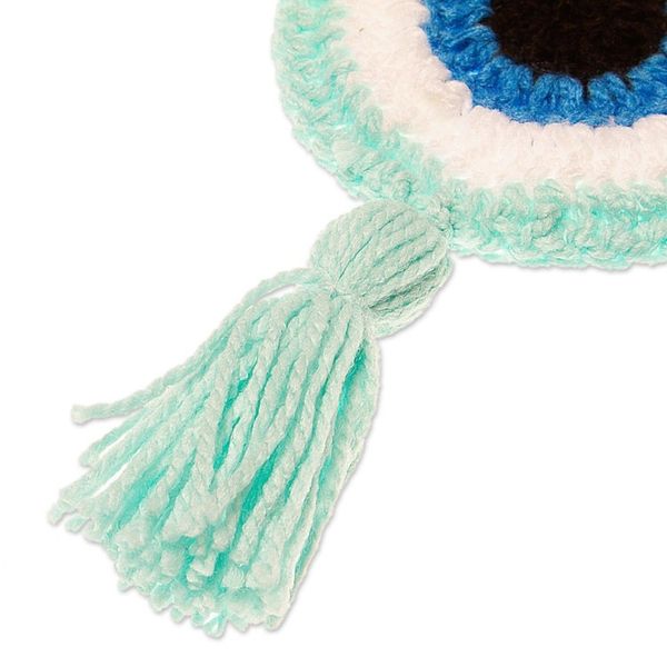 Alternate image for Handmade Evil Eye Talisman from Mexico See No Evil in Aqua