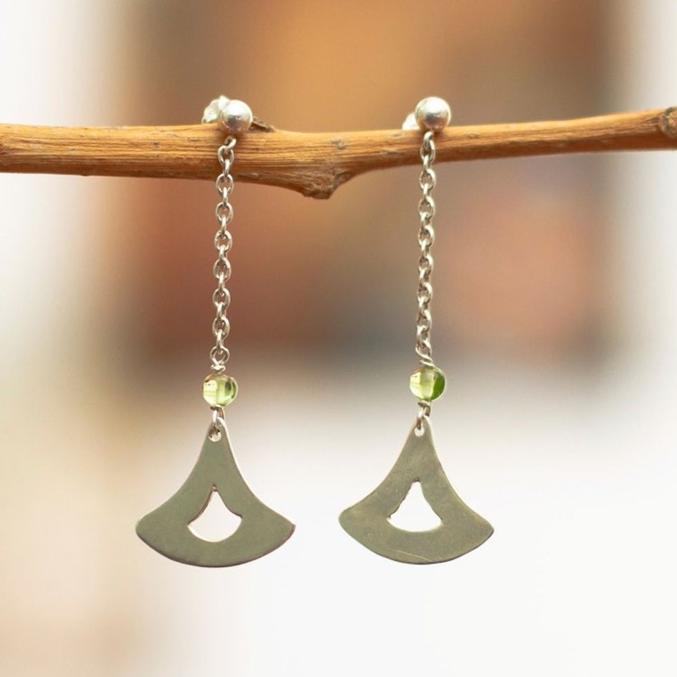 Sterling Silver and Peridot Earrings 'Perfect Grace'