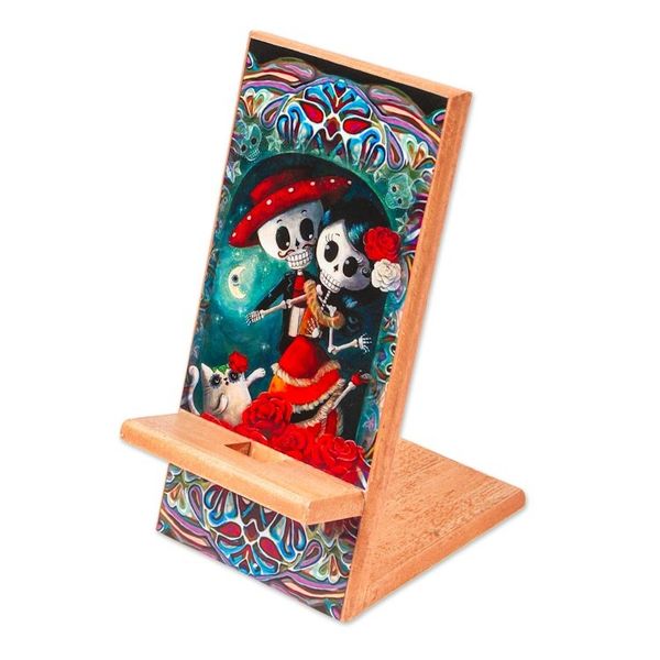 Alternate image for Day of the Dead Themed Phone Stand Catrina Romance