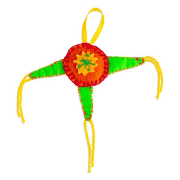 Alternate image for Mexican Colorful Piata Ornament Handcrafted from Felt Holiday Piata