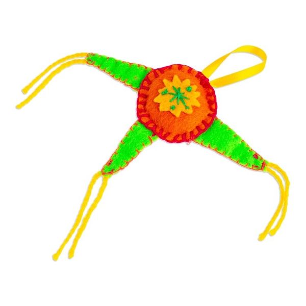 Alternate image for Mexican Colorful Piata Ornament Handcrafted from Felt Holiday Piata