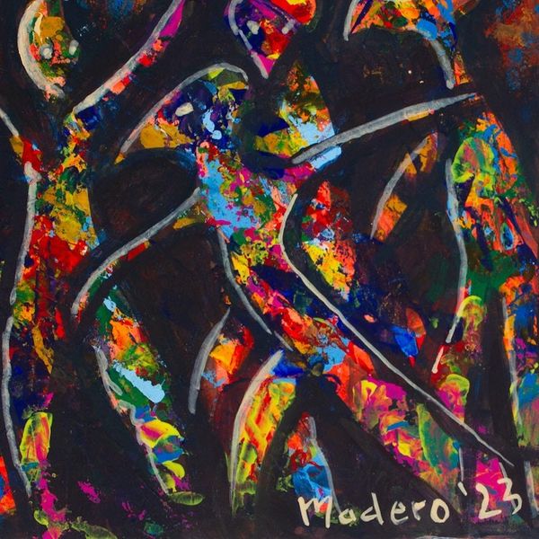 Alternate image for Expressionist Abstract Nature Colorful Acrylic Painting The Dancers