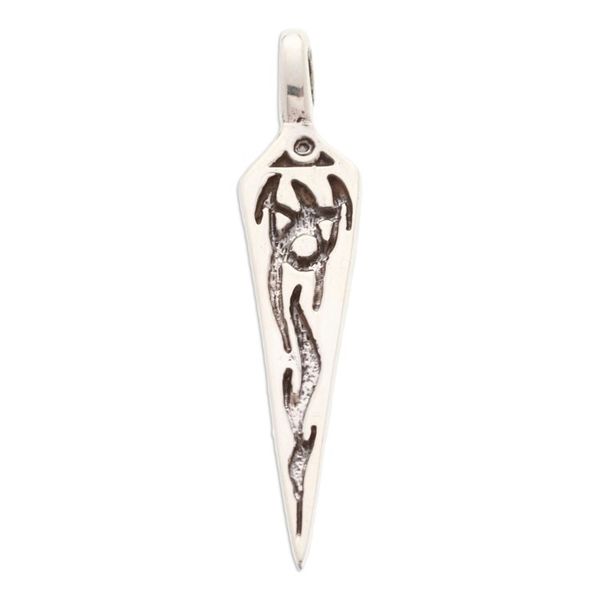 Alternate image for Taxco Sterling Silver Mens Pendant with Oxidized Accents Bold Style