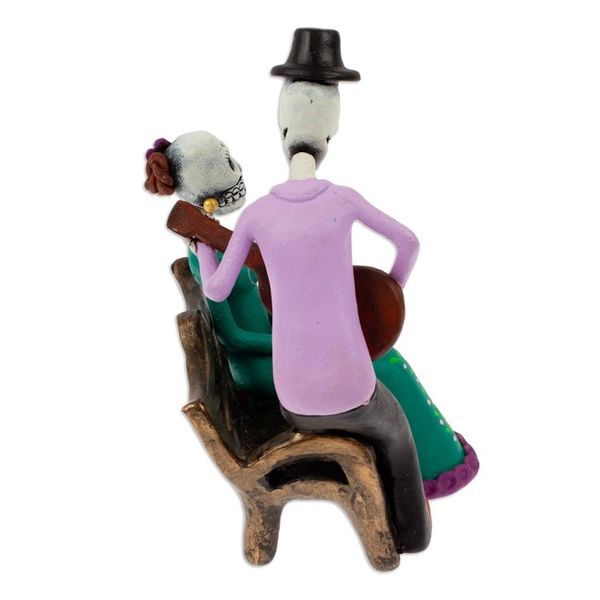 Alternate image for Hand-Painted Classic Day of the Dead Serenade Sculpture Serenade at the Underworld