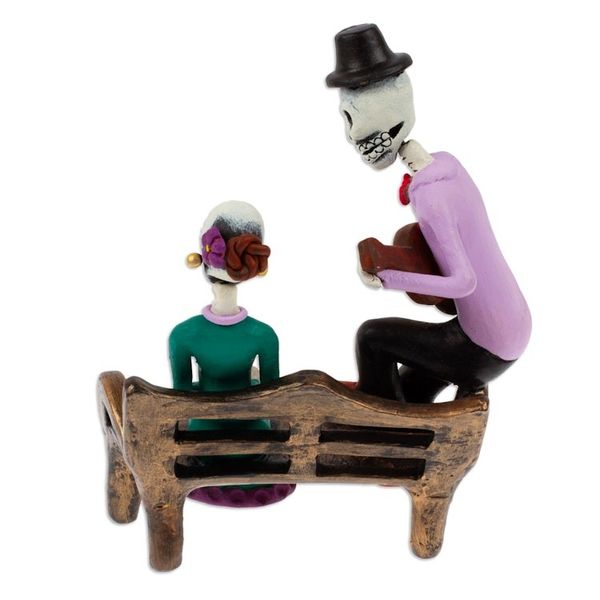 Alternate image for Hand-Painted Classic Day of the Dead Serenade Sculpture Serenade at the Underworld