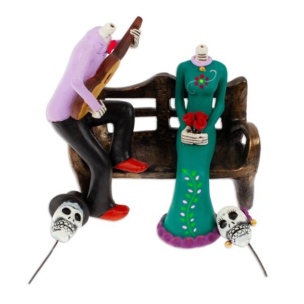 Alternate image for Hand-Painted Classic Day of the Dead Serenade Sculpture Serenade at the Underworld