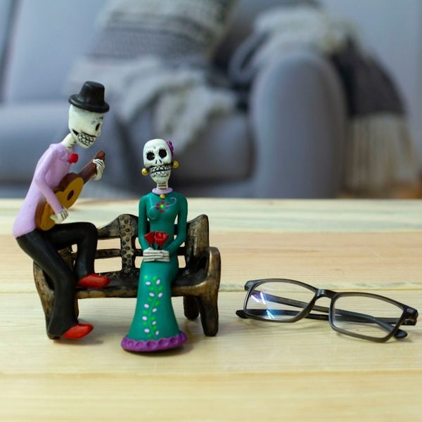 Alternate image for Hand-Painted Classic Day of the Dead Serenade Sculpture Serenade at the Underworld
