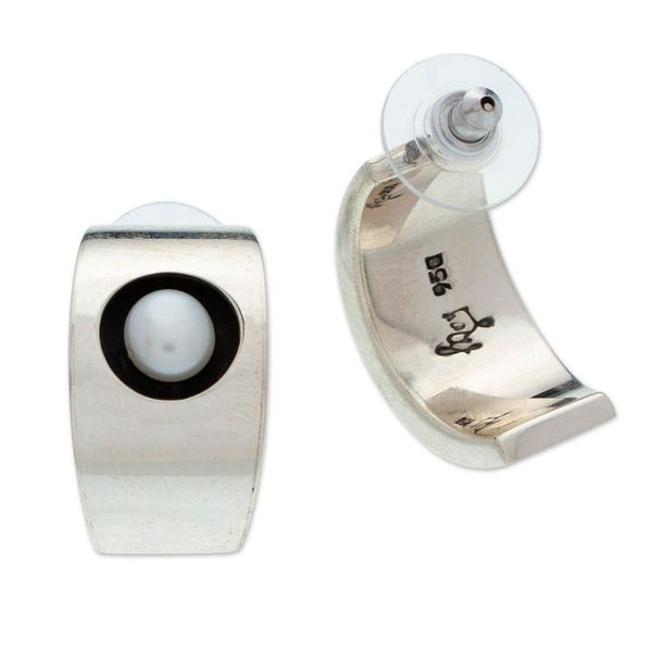 Alternate image for Modern Taxco Sterling Silver Cultured Pearl Drop Earrings Classic and Modern
