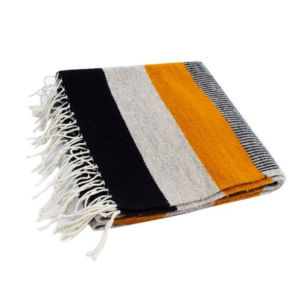 Alternate image for Handloomed Zapotec Striped Wool Area Rug 2.5x5 Lines of Sunshine