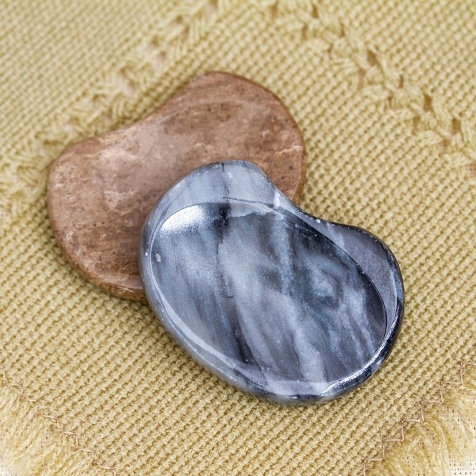Handcrafted Stress Relief Stones Pair 'Growth Amulet'