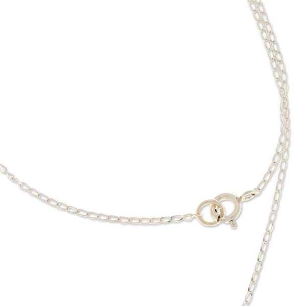 Alternate image for Polished Sterling Silver Pendant Necklace with Topaz Beads Strength Bubbles