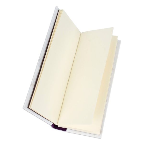 Alternate image for Handcrafted Leafy and Floral Purple Amate Paper Notebook Spring Thoughts
