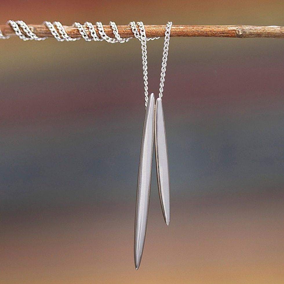 Modern Sterling Silver Pendant Necklace 'Filaments'