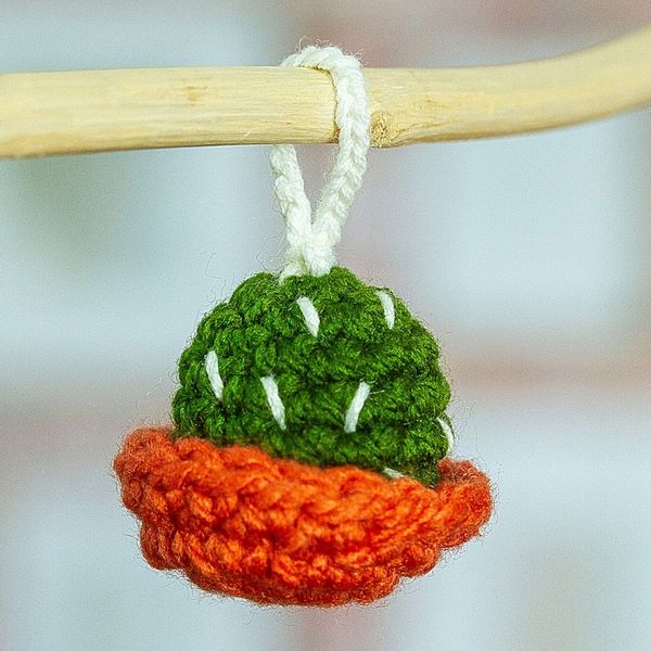 Alternate image for Cactus Crocheted Charm for Handbags Handmade in Mexico Cute Cactus
