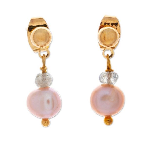Alternate image for Labradorite, Cubic Zirconia and Pink Pearl Jewelry Set New Grace