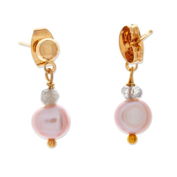 Alternate image for Labradorite, Cubic Zirconia and Pink Pearl Jewelry Set New Grace