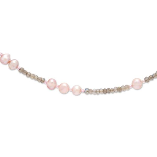 Alternate image for Labradorite, Cubic Zirconia and Pink Pearl Jewelry Set New Grace