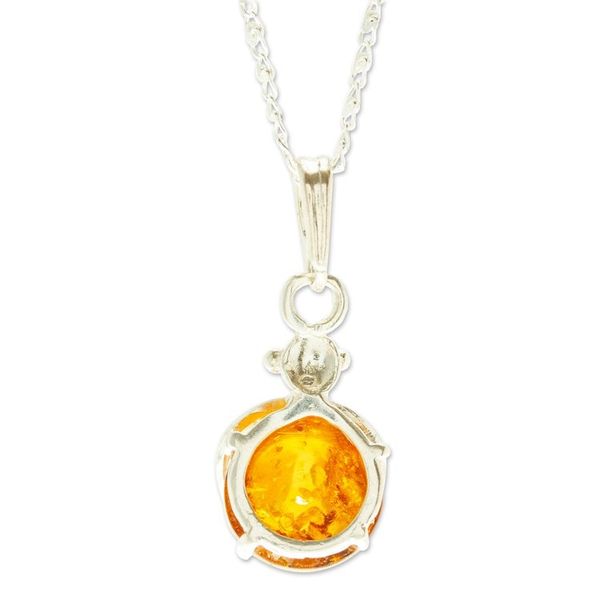 Alternate image for 925 Sterling Silver and Amber Pendant Necklace from Mexico Bright Ladybug